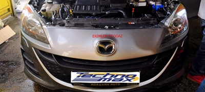 Samsun LPG MAZDA 3 PRİNS TECNOMAX MONTAJ RESİMLERİ 